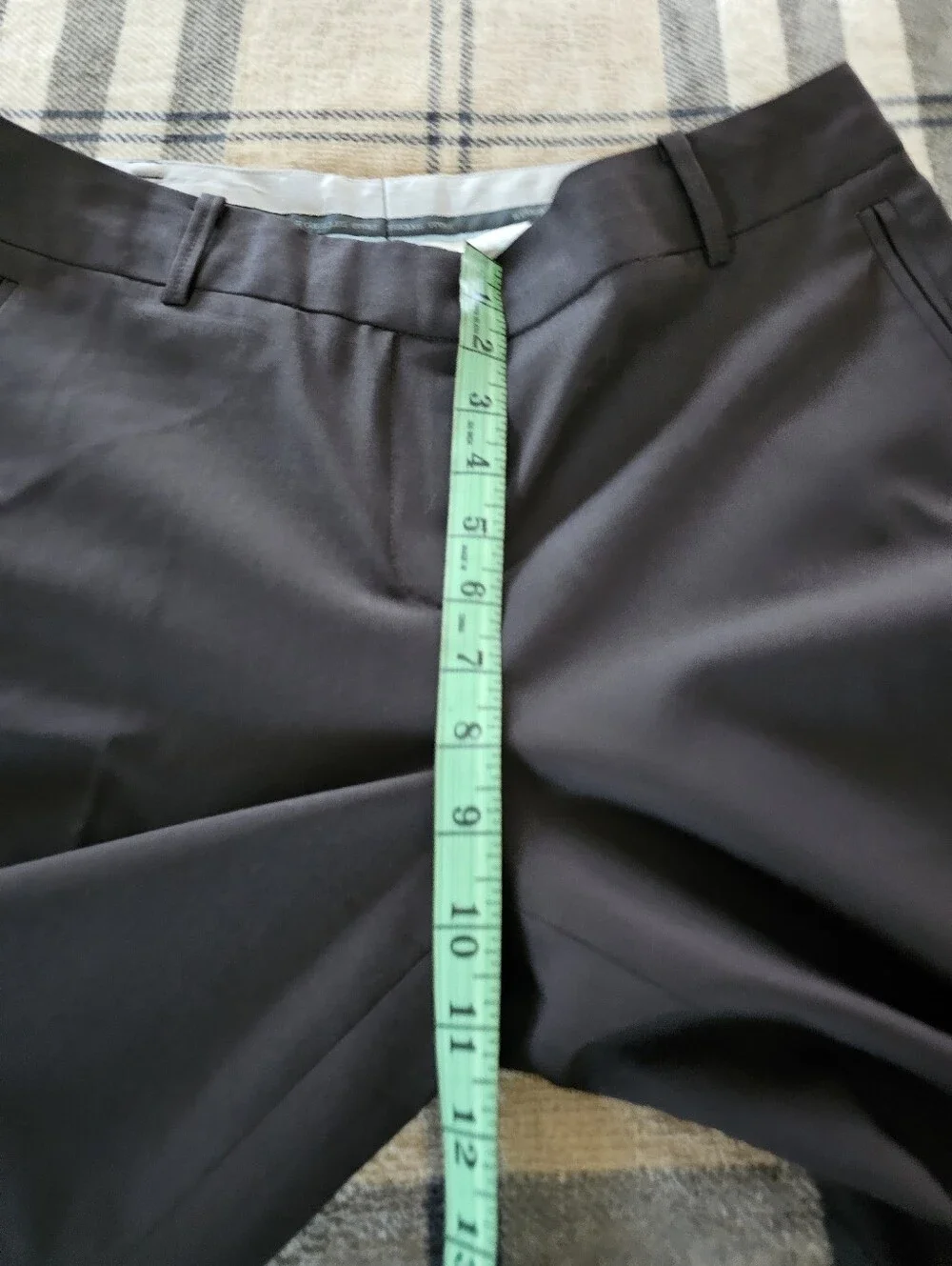 Wide-Leg Brown Dress Pants with Front Pleats - Picture 10 of 13